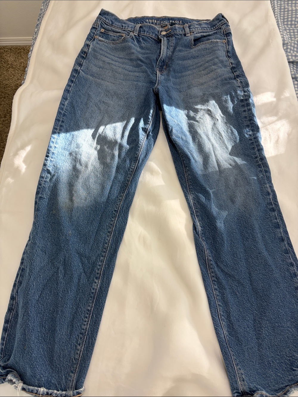 American Eagle Outfitters Medium Blue Straight-Leg Jeans